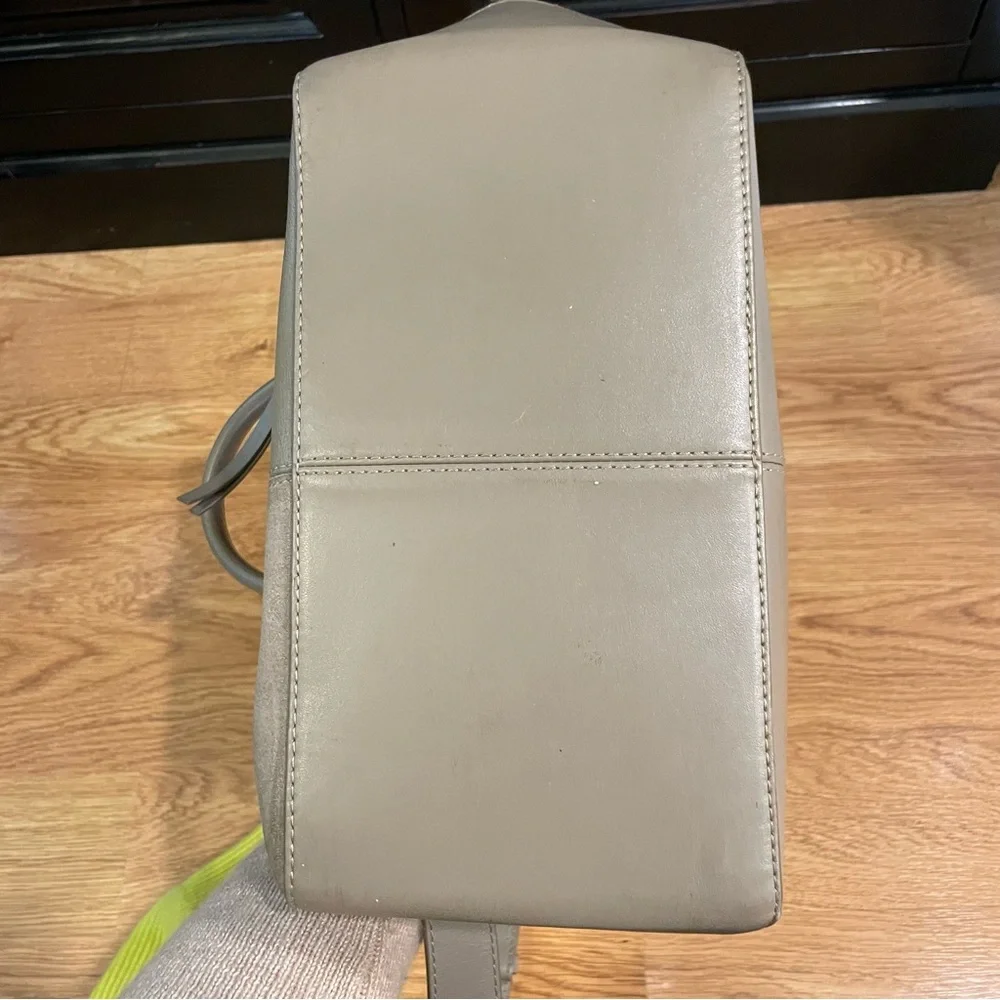 See by Chloe Emy Patchwork Suede Taupe Grey Shoulder Bag w Crossbody Strap - Picture 14 of 16